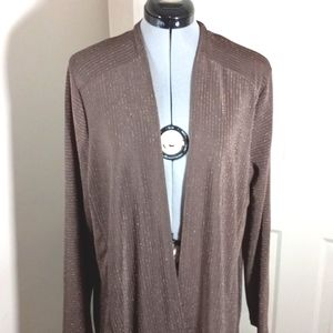 Chico's  Travelers Sz 2 Brown Cardigan/Jacket W/long-sleeves